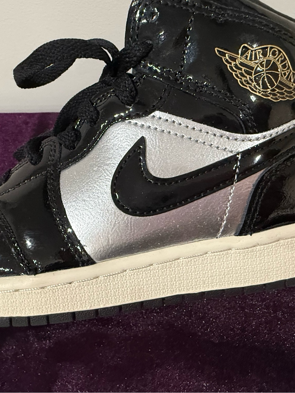 Jordan Kids Black & Silver Low-Top Sneaker